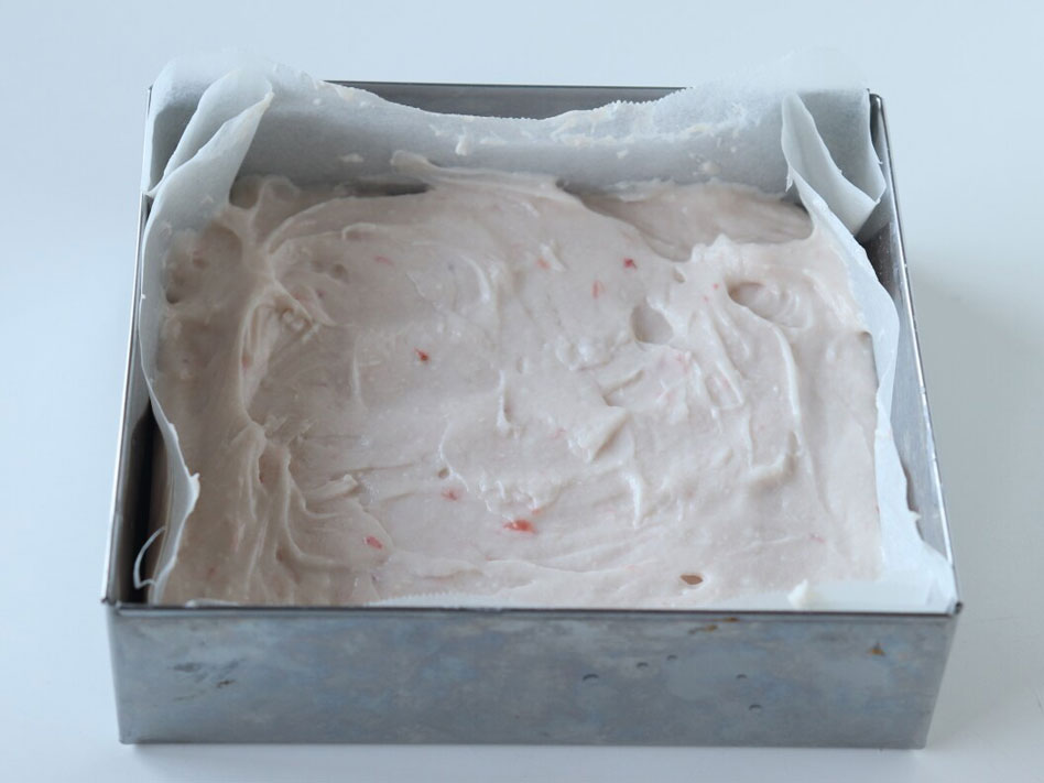 「豆腐でしっとりピンクのいちごケーキ」作り方5画像