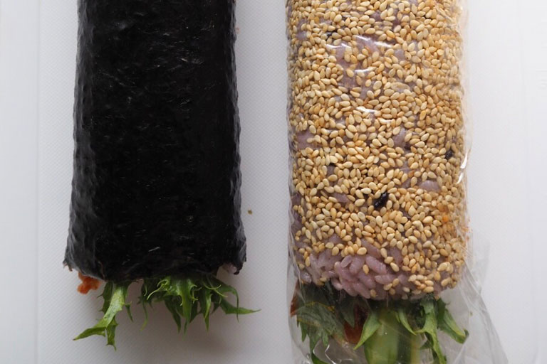 「【黒米で色鮮やか】焼肉とキムチの野菜たっぷりキンパ」作り方7画像